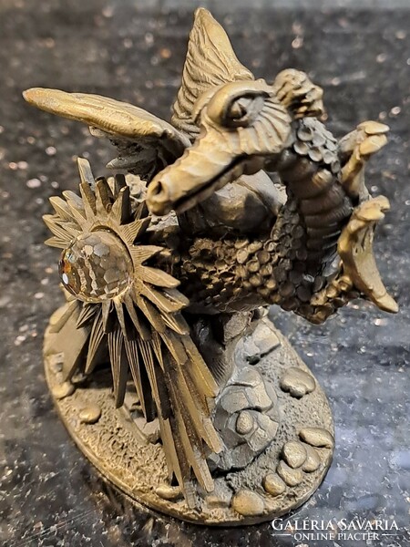 Pewter mystic dragon figure light dragon roger tudor as english craftsman nipp home decoration item