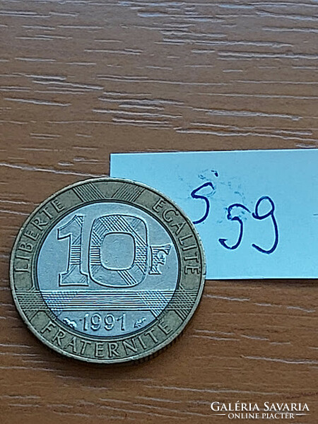 French 10 French francs 1991 bimetallic s59