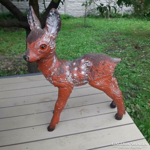 Deer 40 cm tall rubber figure. Garden ornament.