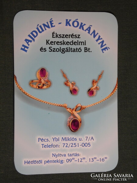 Card calendar, Hajdúné Kókányné jeweler shop, Pécs, ring, necklace, 2007, (6)