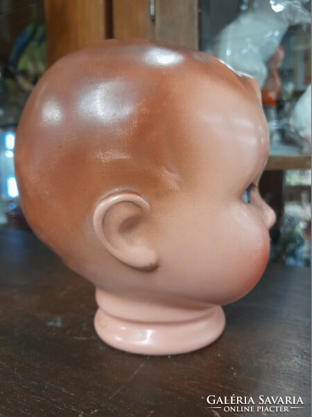 Rare Alt German, Germany blinking, open mouth, perfect porcelain doll head. Marked. 14 Cm.
