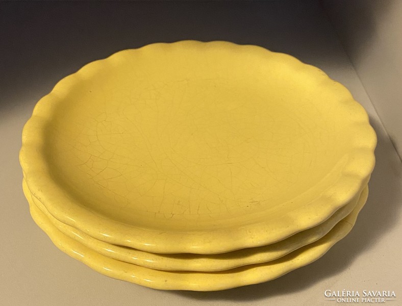Rare yellow granite plates and saucers.