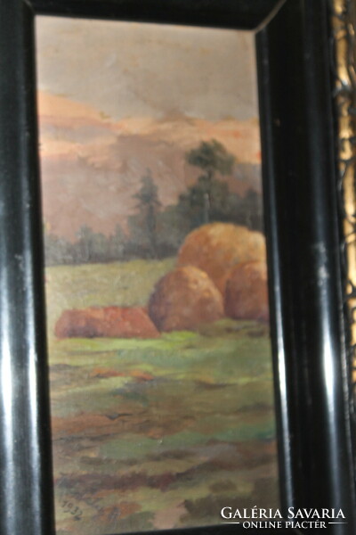 Antik szignált festmény szép keretben 891