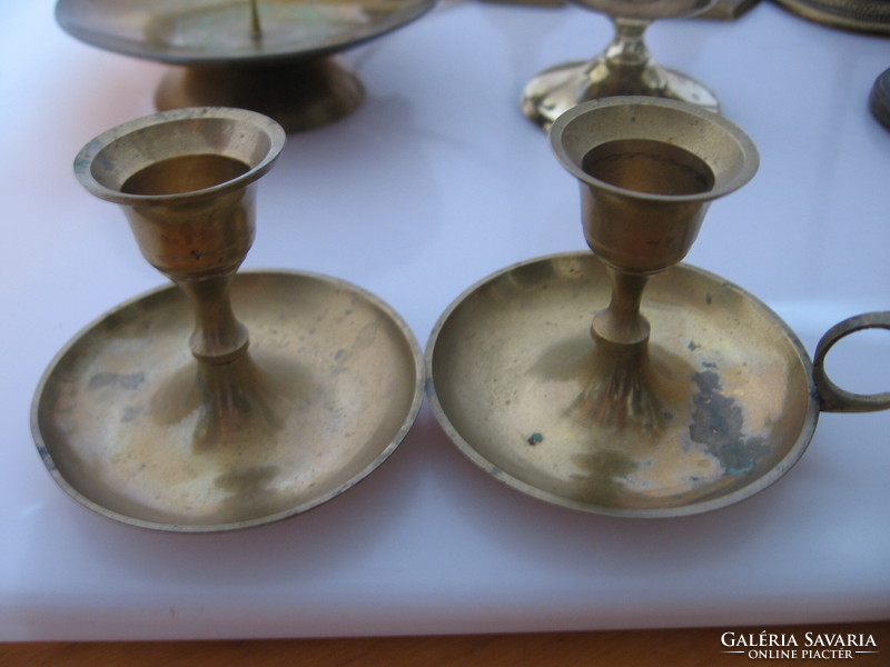 Pair of small copper candle holders