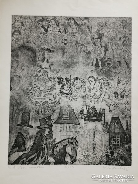 Etching by Louis Kondor e.A. Poe's short story