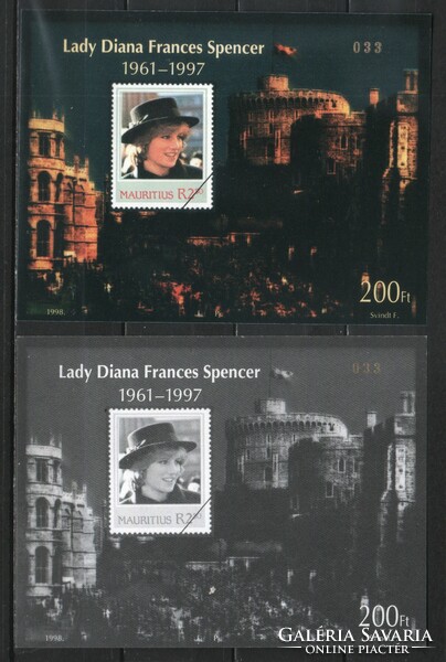 Magyar emlékívek 0019   1997 Lady Diana  F18,A18      Kat ár 14000 Ft
