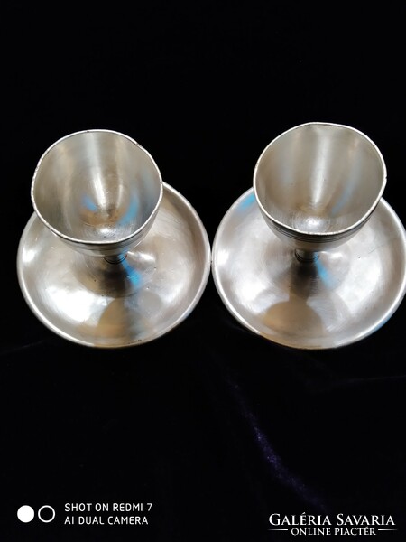 Pair of silver-plated egg holders (Móricz Hacker/Vienna)