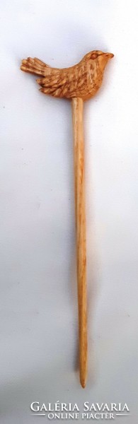 Carved from maple wood with a bird pattern, hairpin, hair ornament