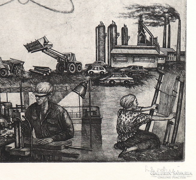 Industry, excellent social real etching
