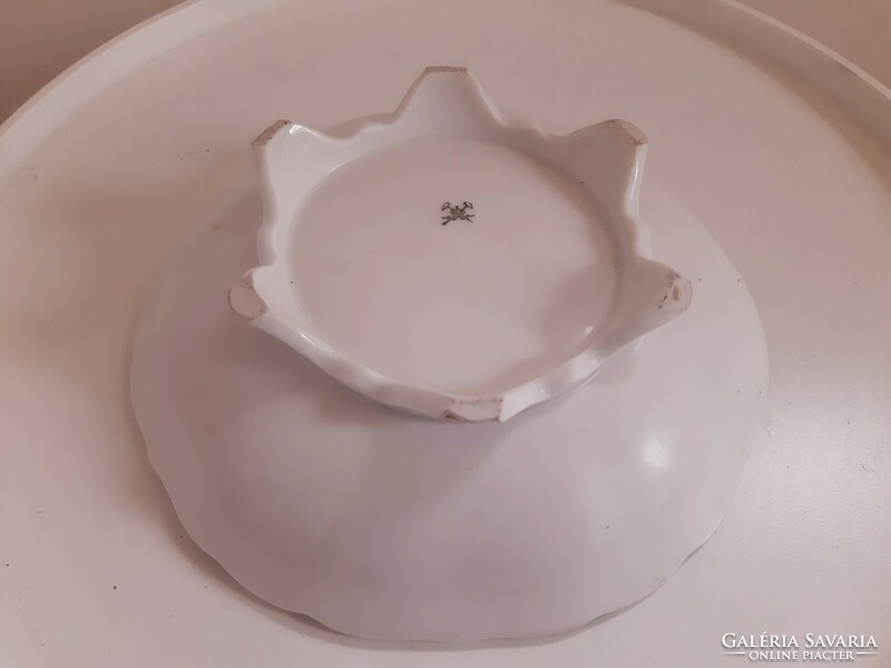 Old flower patterned porcelain fruit serving bowl