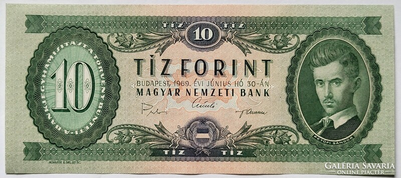 Gyönyörű hajtatlan 10 Forint 1969.
