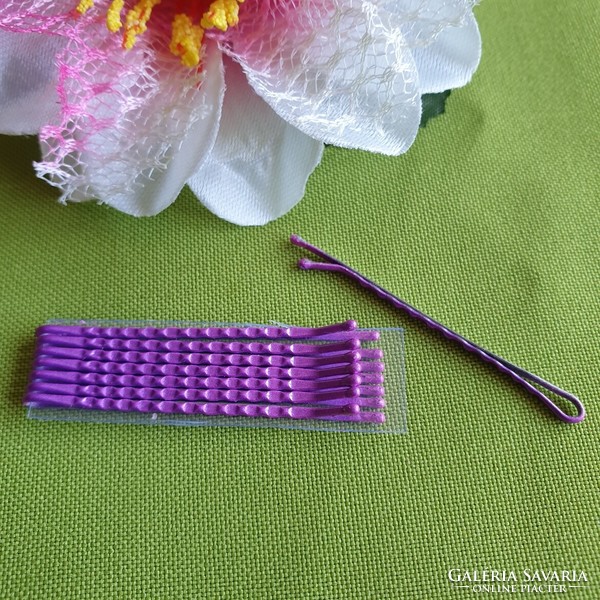 Had64-66 - purple wavy barrette hairpin - several shades