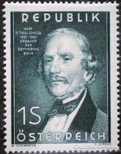 A971 /  Ausztria 1952 Karl Ritter von Ghega bélyeg postatiszta