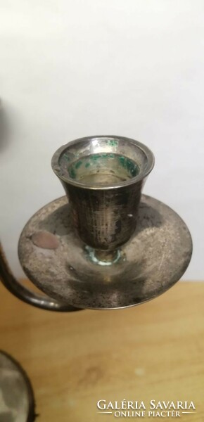 Biedermeier silver-plated candle holder, in perfect condition. Unique decoration
