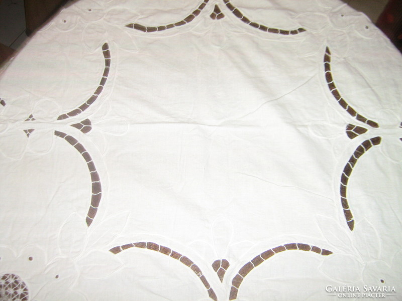 Beautiful white rosette tablecloth