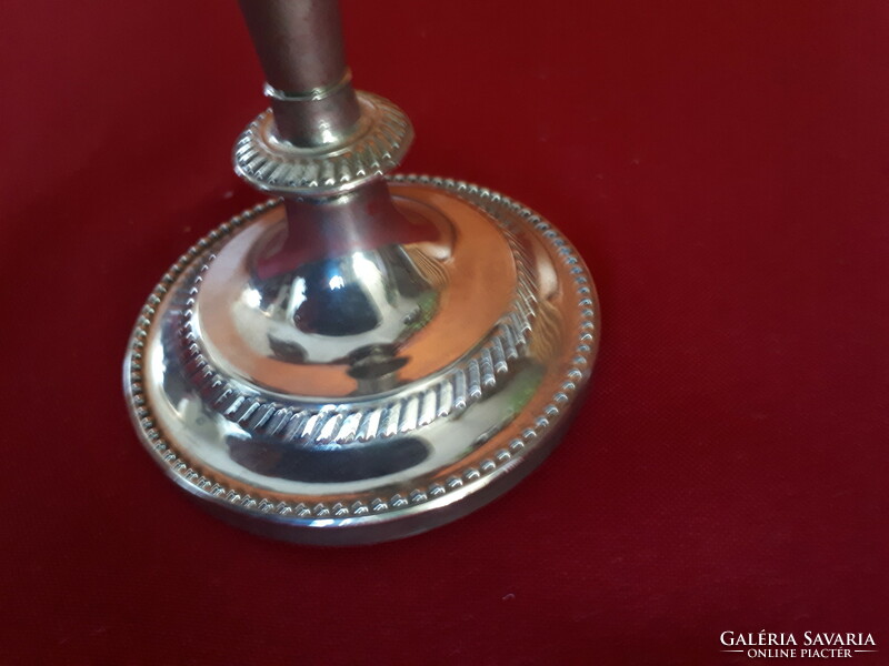 Silver-plated three-pronged candle holder