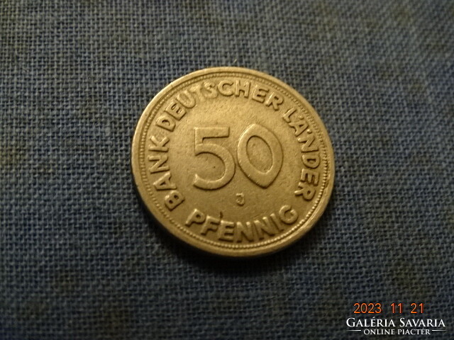 FRG 50 pfennig 1949 j !!!! Rarer! Germany