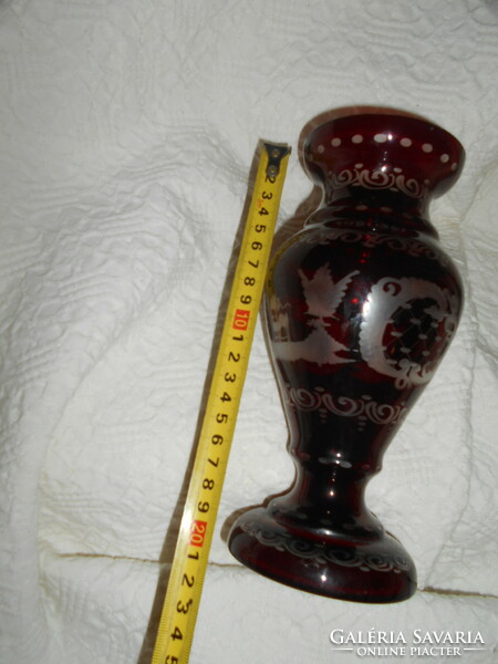 Fridrich Egermann antik  cseh üveg  váza