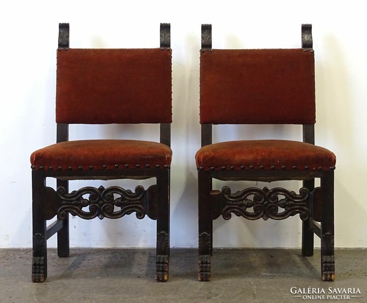 1Q559 pair of old carved chairs