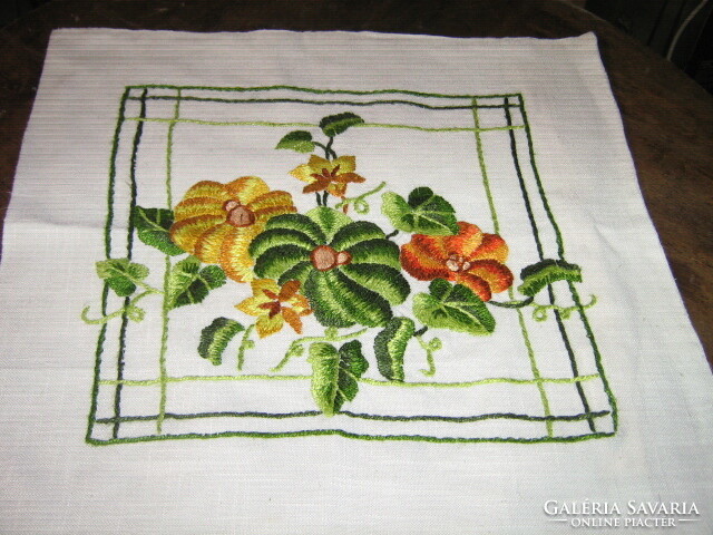 Beautiful hand embroidered woven cushion cover