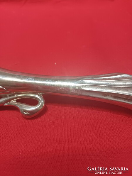 Swan-shaped silver-plated vase