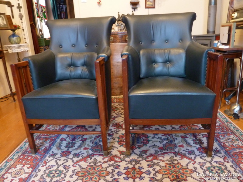 Leather armchair, armchair, 2 pcs.