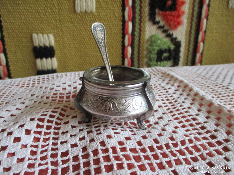 Silver-plated Russian spice/caviar holder
