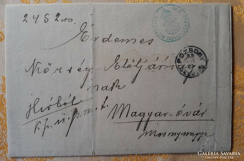 1888. Official document, with envelope