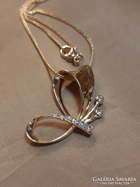 14 Kt. With gold-plated thin chain pendant