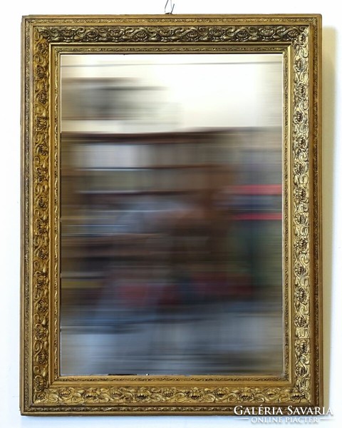 1Q564 Antik nagyméretű aranyozott tükör 122 x 92 cm