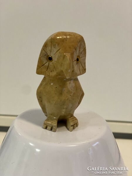 From the owl collection old stone statue carved from stone owl decoration ornament 7 cm 96 grams