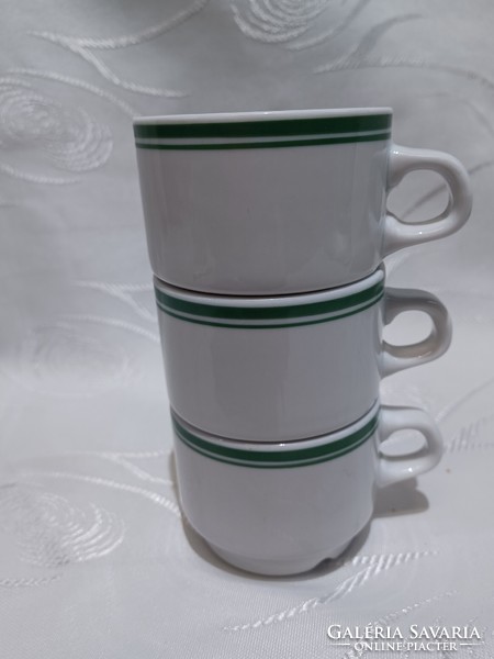 Aldöldi dupla zöld csíkos  kávés csészék