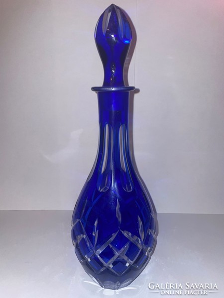 Cobalt blue lead crystal bottle