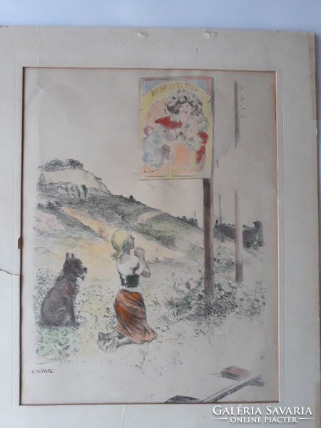 Adolphe-léon willette: (1857-1926) original rare lithograph