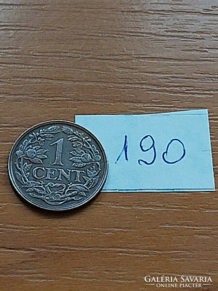 Netherlands 1 cent 1939 Queen Wilhelmina, bronze, 190.