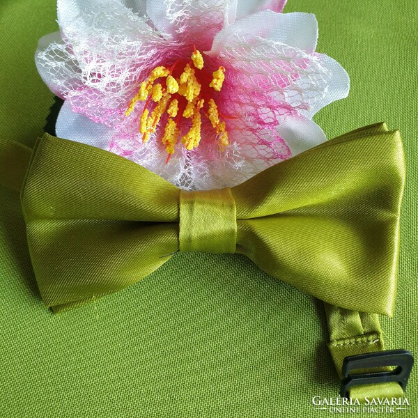 Wedding nyk29 - green satin bow tie 50x100mm