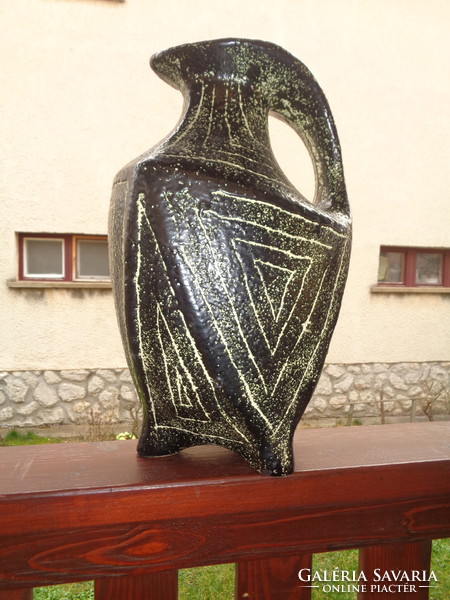 Pesthidegkúti padló váza  a hatvanas évekből , 40 cm