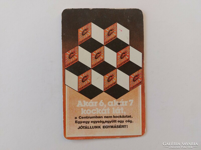 Retro kártyanaptár Centrum Áruház 1986