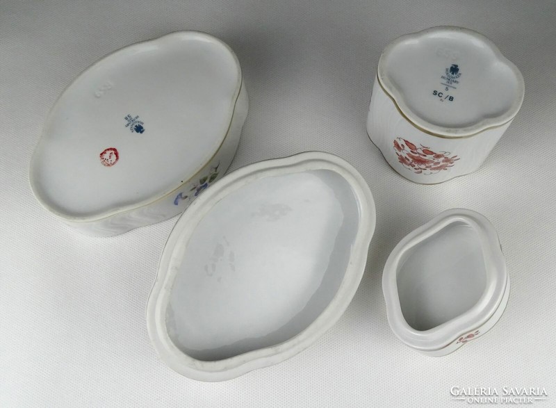 1Q485 Régi sérült Hollóházi porcelán bonbonier 2 darab
