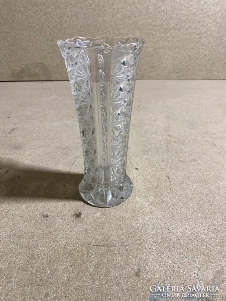 Csodálatos csiszolású Cseh Bohemia kristály váza, 20 cm-es. 3037