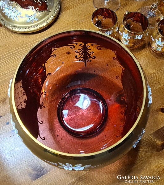 Bohemian crystal bowl set