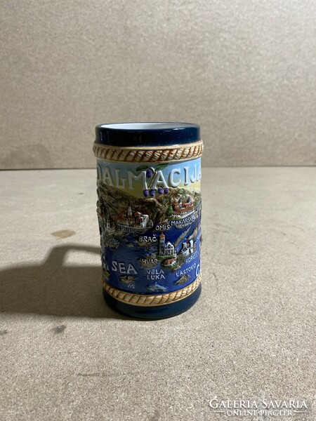 Half-liter Croatian ceramic beer mug, 13 x 15 cm. 3042