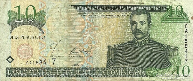 10 pesos oro 2001 Dominika