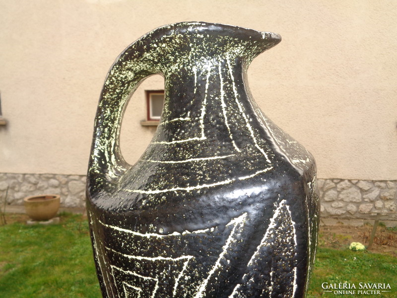 Pesthidegkúti padló váza  a hatvanas évekből , 40 cm