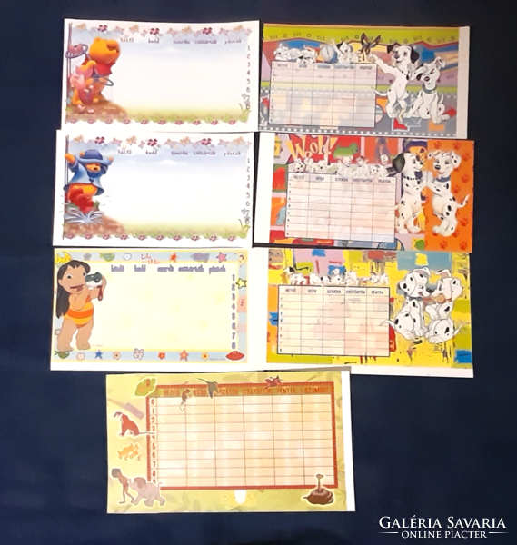 Old disney self-adhesive timetables and labels