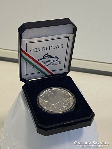 38.61 gram silver coin 2000 HUF euro-ii. 1998 Budapest certificate in gift box