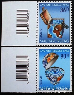 S4608-9k /  2001  Europa : A víz mint nemzeti kincs bélyegsor postatiszta vonalkódos