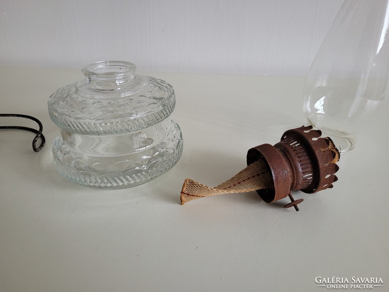 Old vintage large size wall hanging glass kerosene lamp bedside lamp