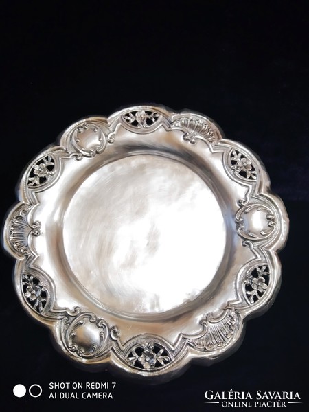 Antique silver (833) Portuguese three-legged rococo serving bowl (83 gr.)