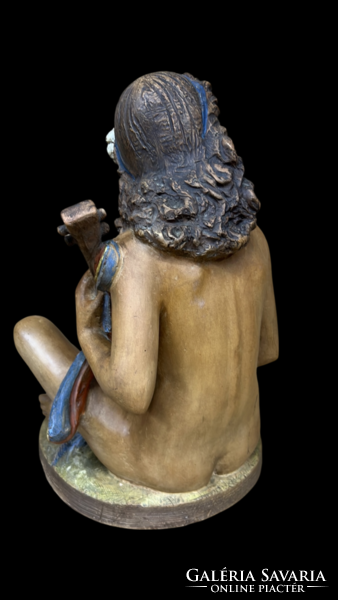 József Gondos (1909-1987) Tahitian girl terracotta statue